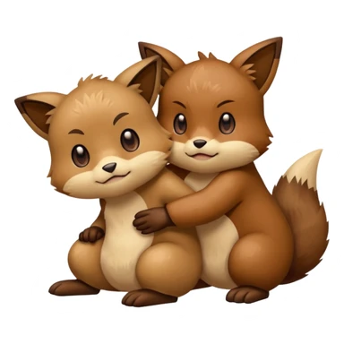 2 friendly pokemans one fell down and the other is helping the other get up  sticker