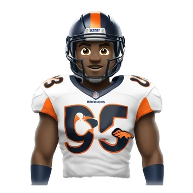 NFL football player, Denver broncos, tackle   sticker