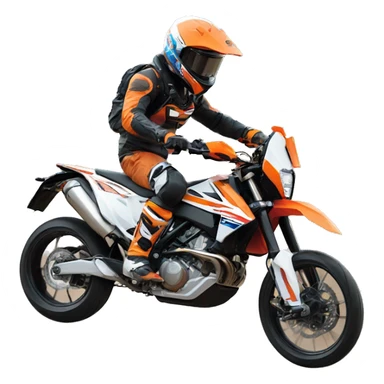 Man in full face helmet doing wheelie on ktm 500  sticker