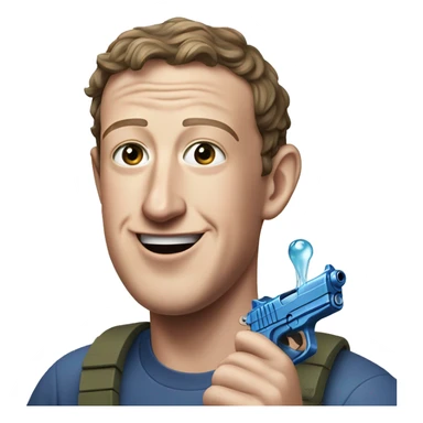 mark zuckerberg holding a water pistol sticker
