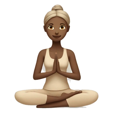 Girl doing yoga in beige tones  sticker