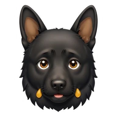 all black german shepherd face crying sticker