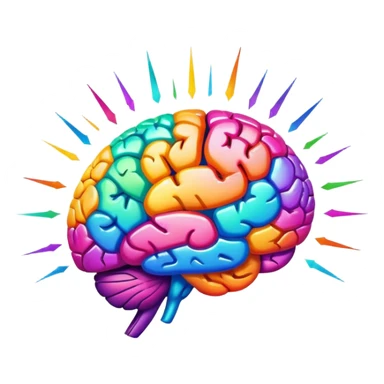Brain with creativity colored sparkles sticker