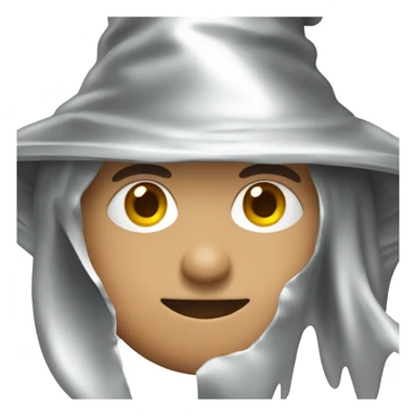 Person wearing a tin foil wizard hat sticker