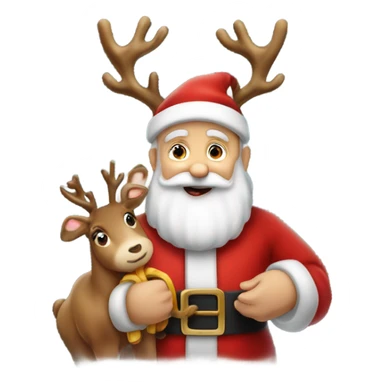 Babbo Natale con le renne e i regali sticker