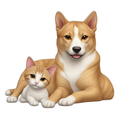 Cat on dogs sticker