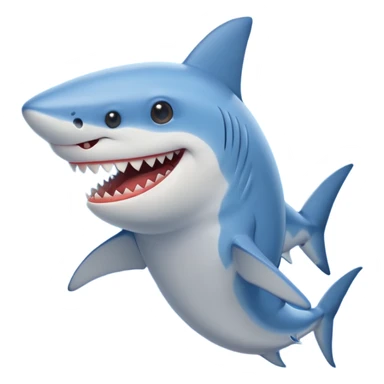 cartoonist blue shark wearing shirt sticker