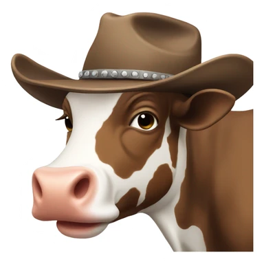 cow with a cowboy hat sticker