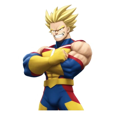 All might with his fist up, Smiling, saying  sticker