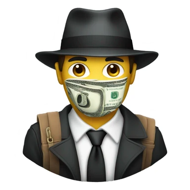 I want a robber without a mask wearing a robber hat and holding a bag of cash sticker