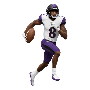 Lamar Jackson running a football sticker