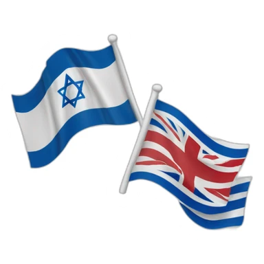flag of israel and flag of England, waving together sticker