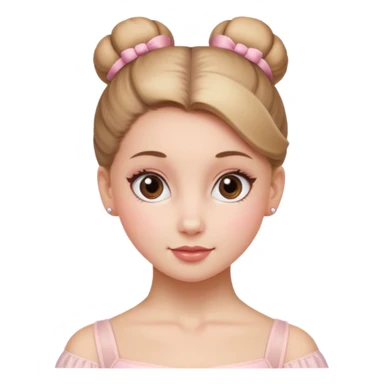 white girl with a ballet bun sticker
