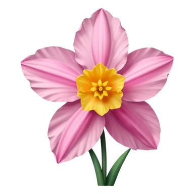 super realistic pink daffodil sticker