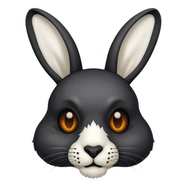 tête de lapin squelette noire de 3/4 profil sticker