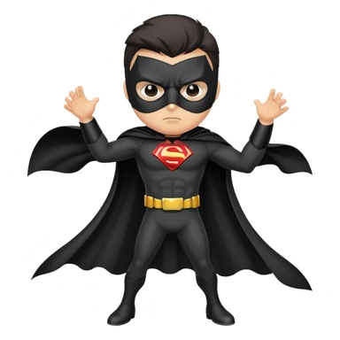 masked superhero vigilante with a cape sticker