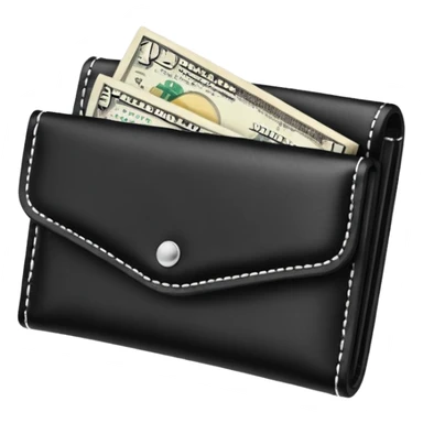 blow wallet with a single one dollar bill inside, just one dollar sticker