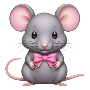 Cute rat with a pink bow sticker
