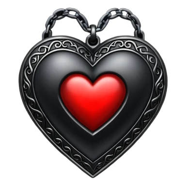 realistic gothic heart with a black chain sticker