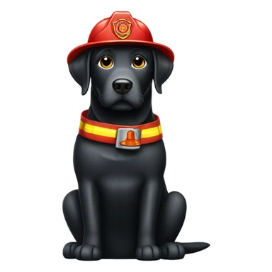 Black lab with fireman’s hat  sticker