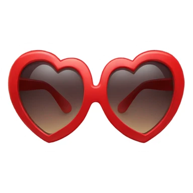 red heart shaped sunglasses sticker