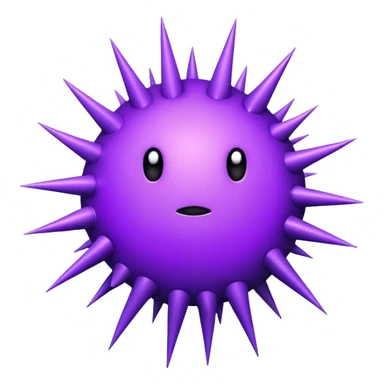 purple circular virus with protruding spikes clean minimal style sticker