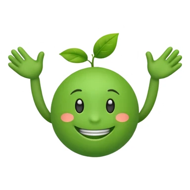 green emoji with limbs sticker