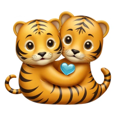 tiger and little sea lion in love sticker