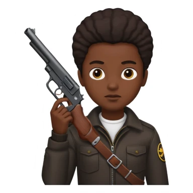 Black person with a gun sticker