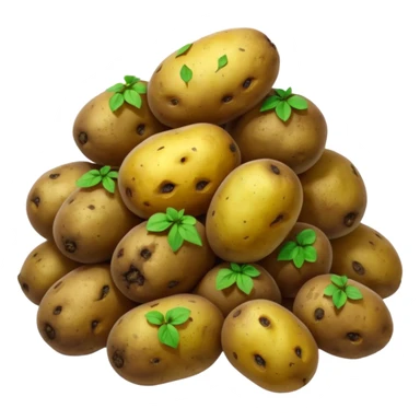 Normal sized emoji of rotting potatoes with mold based on these: 🍠🥔 please make realistix sticker