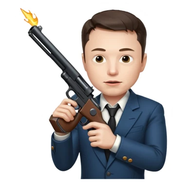 Elon musk with gun shooting Mickey Mouse  sticker