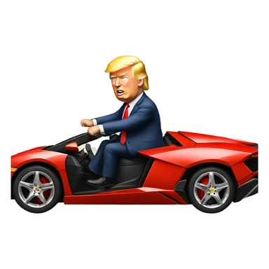 Donald Trump riding a Lamborghini  sticker
