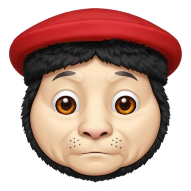 black suited old animal with red fes hat sticker