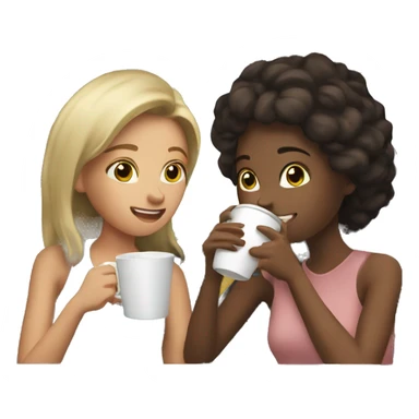 Girl drinking coffee with her friend in a car  sticker