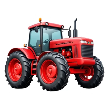 Red powerful Tractor sticker
