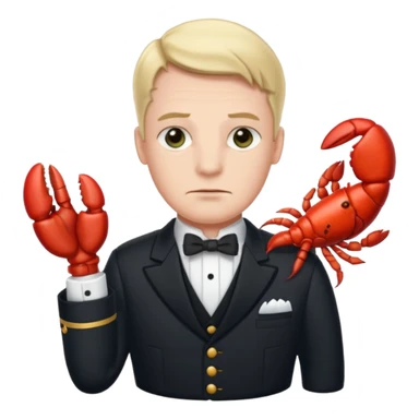 Alfred the butler from batman with lobster claws sticker