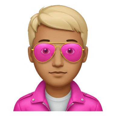 1980s man wearing reflective neon pink aviator sunglasses sticker