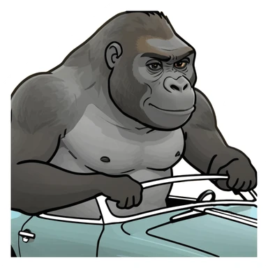 Gorilla in a coupe  sticker