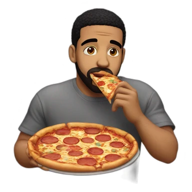 drake eating pizza sticker