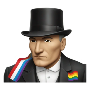 Ataturk kisses lgbt flag sticker