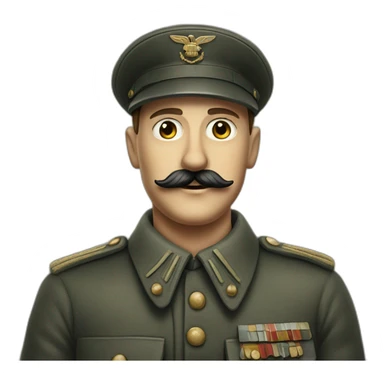 German soldier with Chaplin's mustache in the 1940s sticker