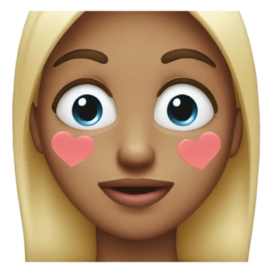 Heart eyes emoji with kissing face sticker