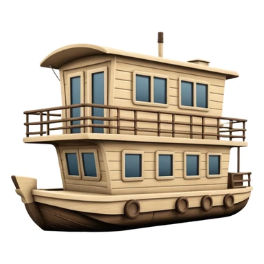 Simple monotone houseboat sticker
