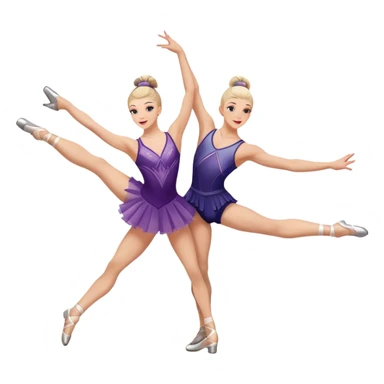 Icon for Sports Dance: a couple in competitive dance attire performing a synchronized dance with acrobatic lifts, dance shoes, rhythmic floor, and a competition backdrop. The icon should capture athleticism, technique, and precision in sports dance. Transparent background. sticker