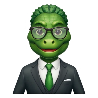 alligator with clothes and wearing glasses sticker
