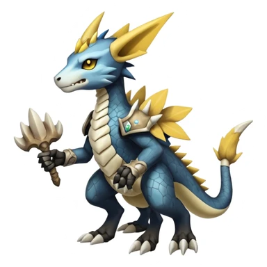 Manectric-Luxray-Cubone-Marowak-Draco-Fakémon-hybrid-creature (full body), 4 legs sticker