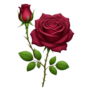 burgundy rose realistic sticker
