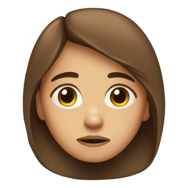 Sad girl with brown hair sticker