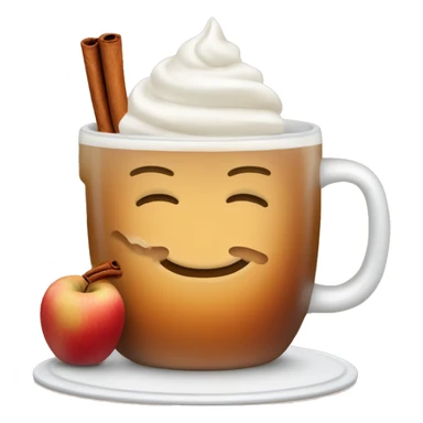 hot apple cider with cinnamon stick and whipped cream sticker