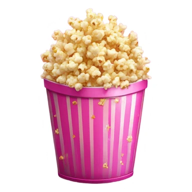 Popcorn in pink container with glitter releases  sticker